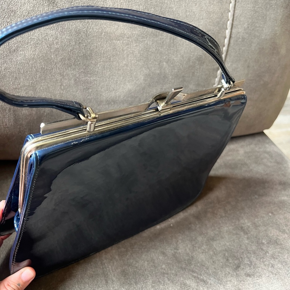 Elegant Vintage‎ 50’s-60’s Navy Blue Women's Handbag - Picture 6 of 13